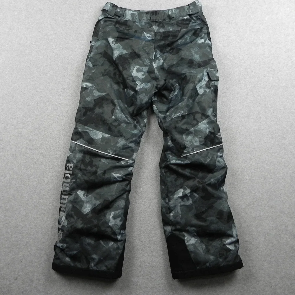 Columbia‎ Snow Pants Boys Youth XL Omni-Heat Cargo Ski Snowboard Sled Gray Camo